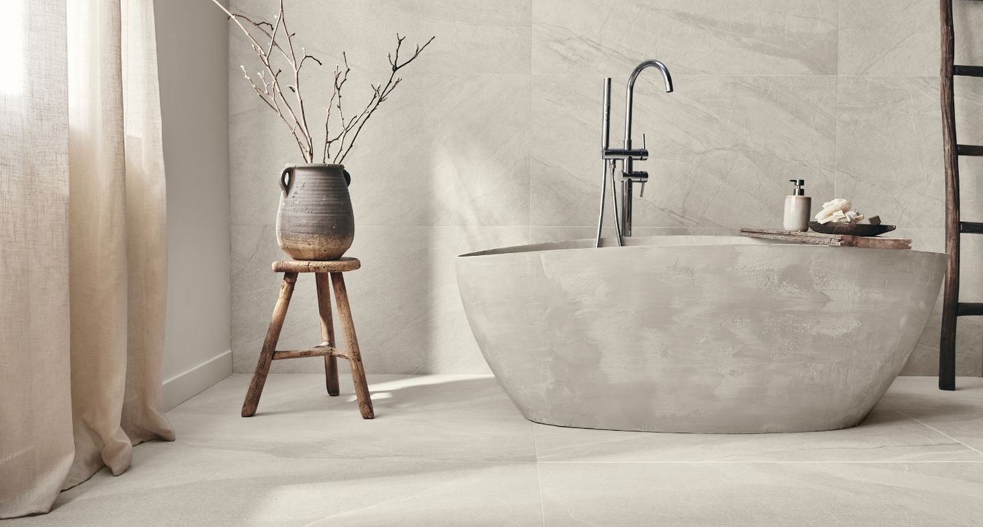 Carrelage HALLEY blanc, aspect pierre 60x120cm, dim 60.00 x 120.00 cm