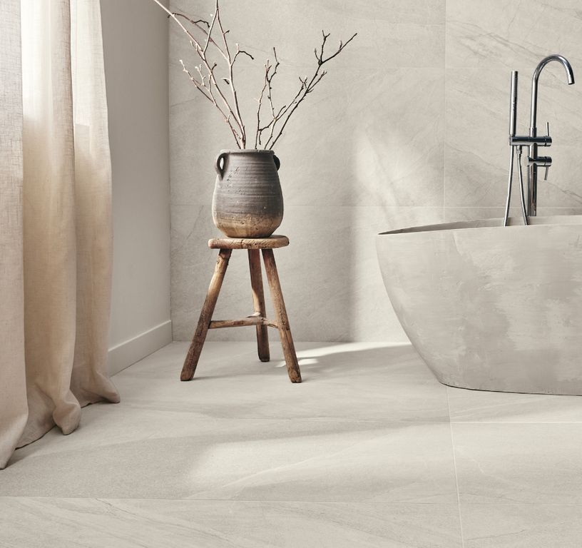 Carrelage HALLEY blanc, aspect pierre 60x120cm, dim 60.00 x 120.00 cm