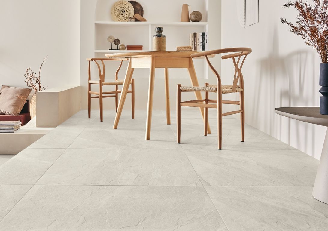 Carrelage HALLEY blanc, aspect pierre 60x60cm, dim 60.00 x 60.00 cm