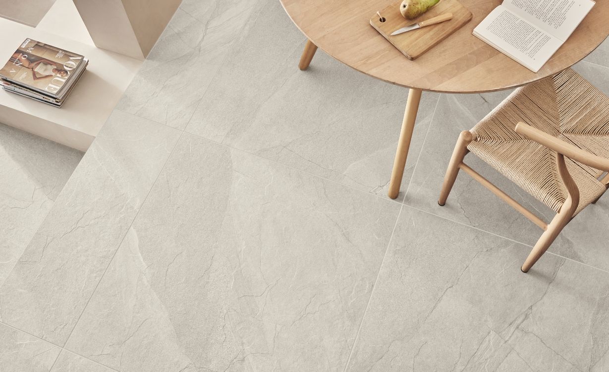 Carrelage HALLEY blanc, aspect béton 90x90cm, dim 90.00 x 90.00 cm