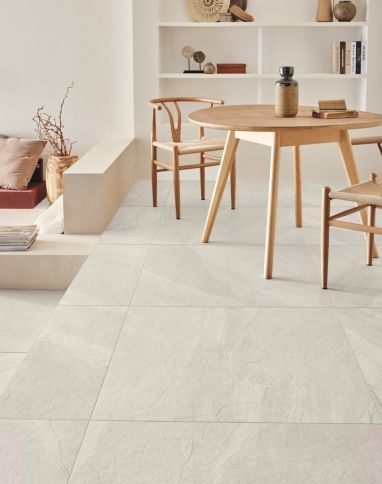 Carrelage HALLEY blanc, aspect béton 90x90cm, dim 90.00 x 90.00 cm