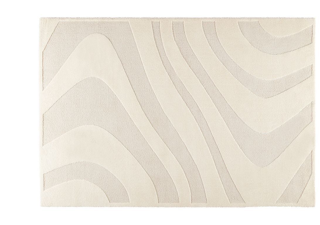 Tapis Lila par Rachel Styliste, motif vagues beige