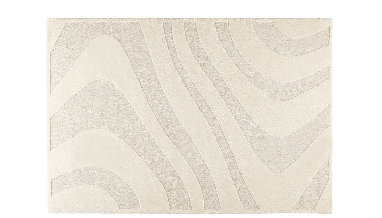 Tapis Lila par Rachel Styliste, motif vagues beige
