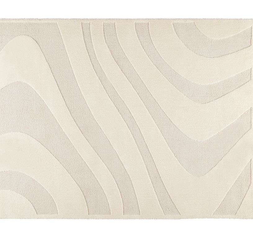 Tapis Lila par Rachel Styliste, motif vagues beige