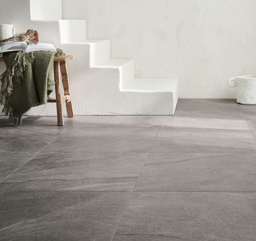 Carrelage HALLEY gris, aspect pierre 60x60cm, dim 60.00 x 60.00 cm