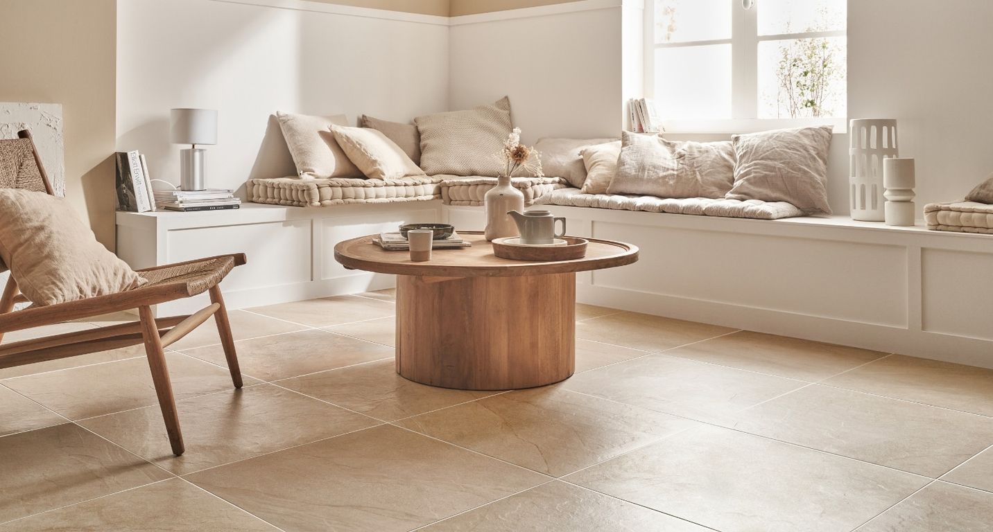 Carrelage HALLEY beige, aspect pierre 60x60cm, dim 60.00 x 60.00 cm