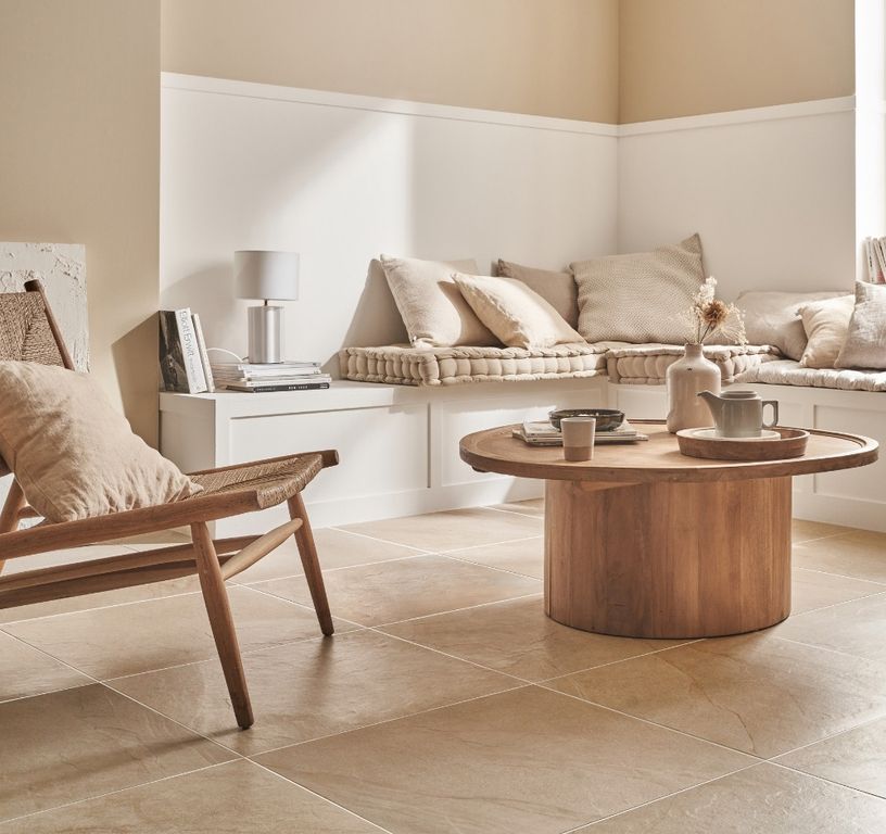 Carrelage HALLEY beige, aspect pierre 60x60cm, dim 60.00 x 60.00 cm