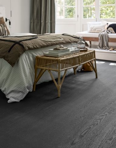 Sol vinyle rouleau WOODLINE , Bois noir, rouleau 4.00 m