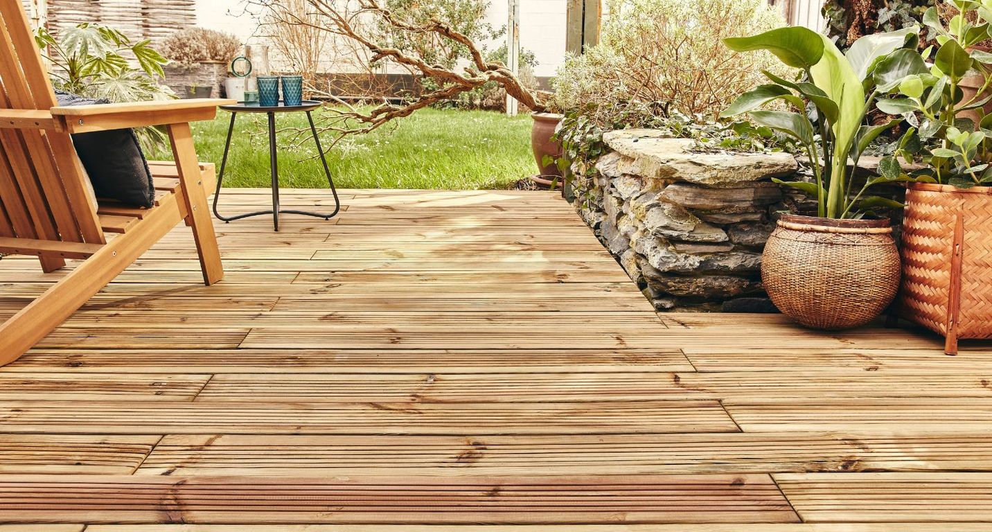 Lame de terrasse OGLIO PIN PREMIER VERT CLASSE 4, 1.95M ,l 14.50 x L 195 cm