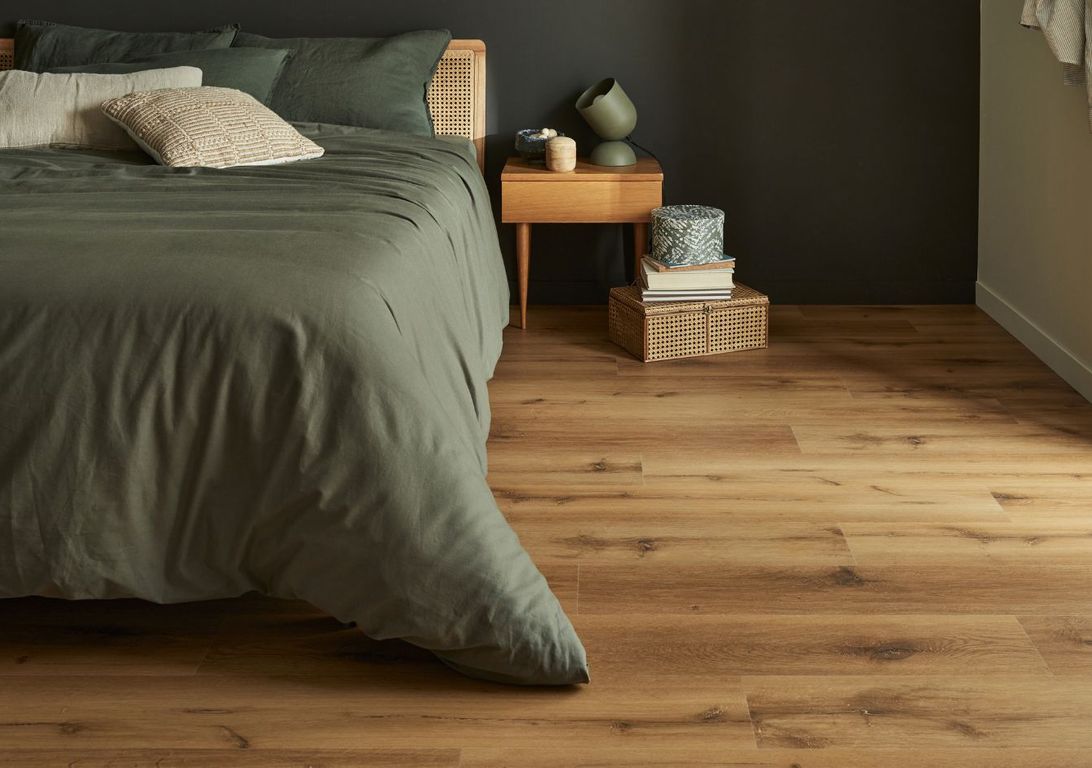 Sol vinyle TOLEDO ACOUSTIC LAME , Bois chêne doré, lame 18.00 x 122.00 cm