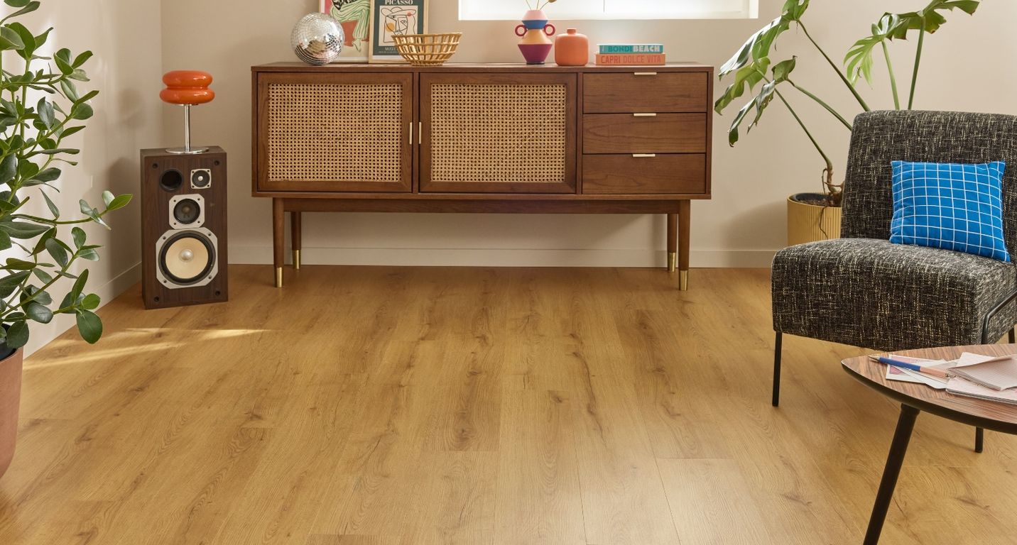 Sol vinyle TOLEDO ACOUSTIC LAME , Bois chêne blond, lame 18.00 x 122.00 cm