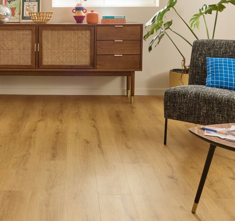 Sol vinyle TOLEDO ACOUSTIC LAME , Bois chêne blond, lame 18.00 x 122.00 cm