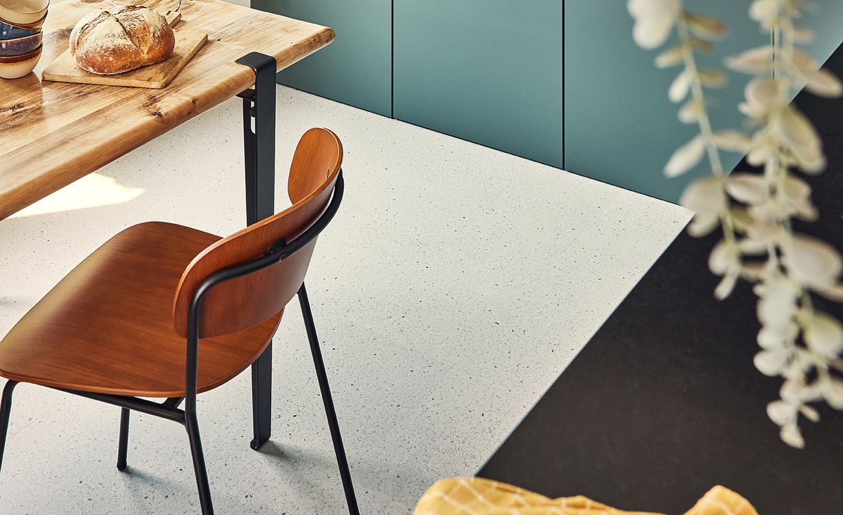 Sol vinyle TOLEDO ACOUSTIC DALLE , Motif terrazzo crème, dalle 30.50 x 61.00 cm