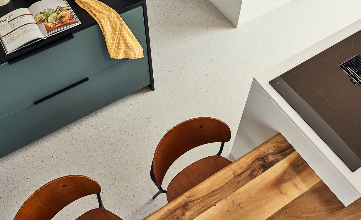 Sol vinyle TOLEDO ACOUSTIC DALLE , Motif terrazzo crème, dalle 30.50 x 61.00 cm