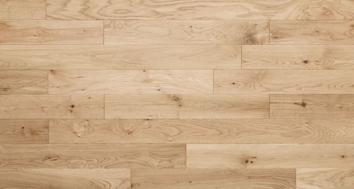 Parquet massif ROYAUME 90 CHENE AUTHENTIQUE, chêne naturel, verni, larg. 9.00 cm