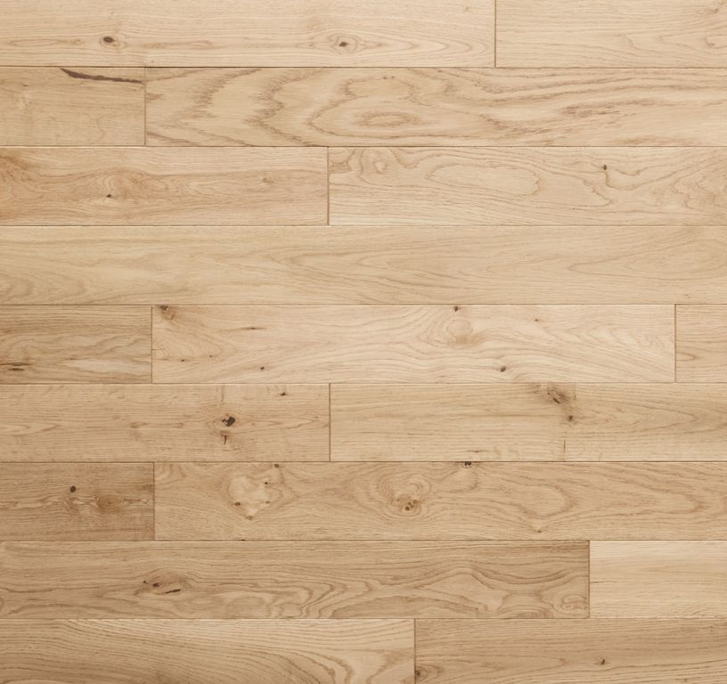 Parquet massif ROYAUME 90 CHENE AUTHENTIQUE, chêne naturel, verni, larg. 9.00 cm