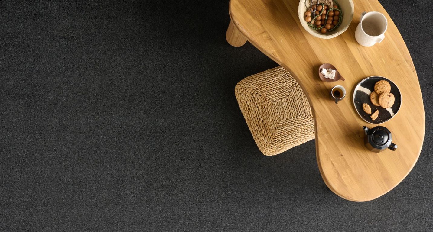 Moquette velours MERVEILLE ECO, col Charbon, rouleau 4.00 m