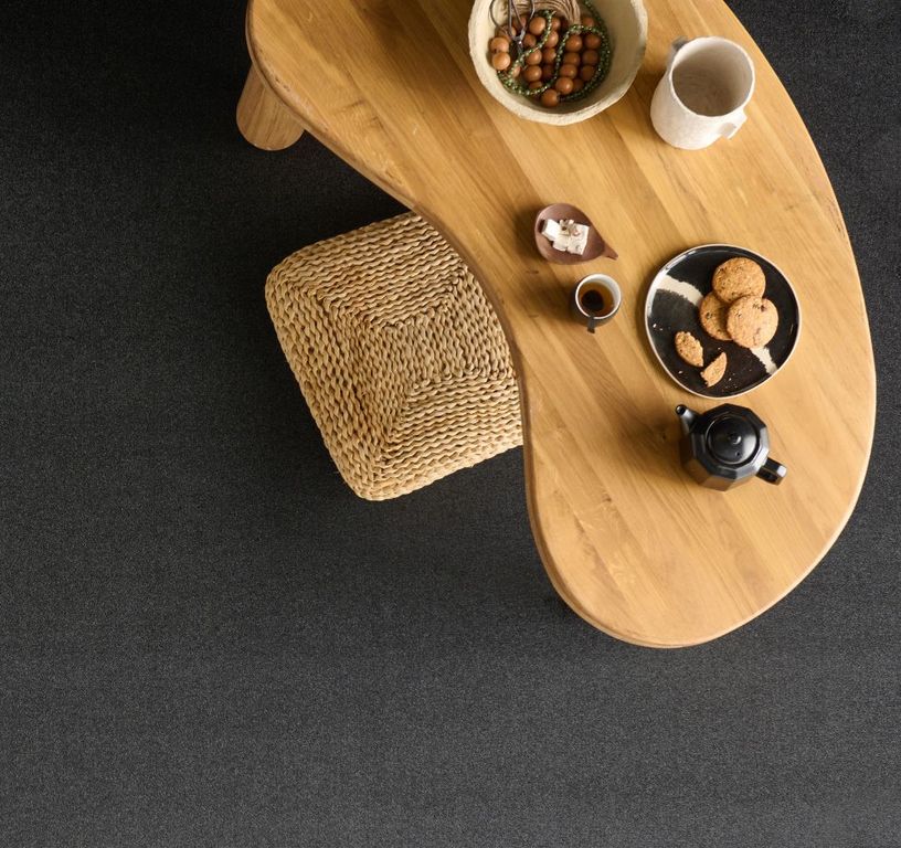 Moquette velours MERVEILLE ECO, col Charbon, rouleau 4.00 m