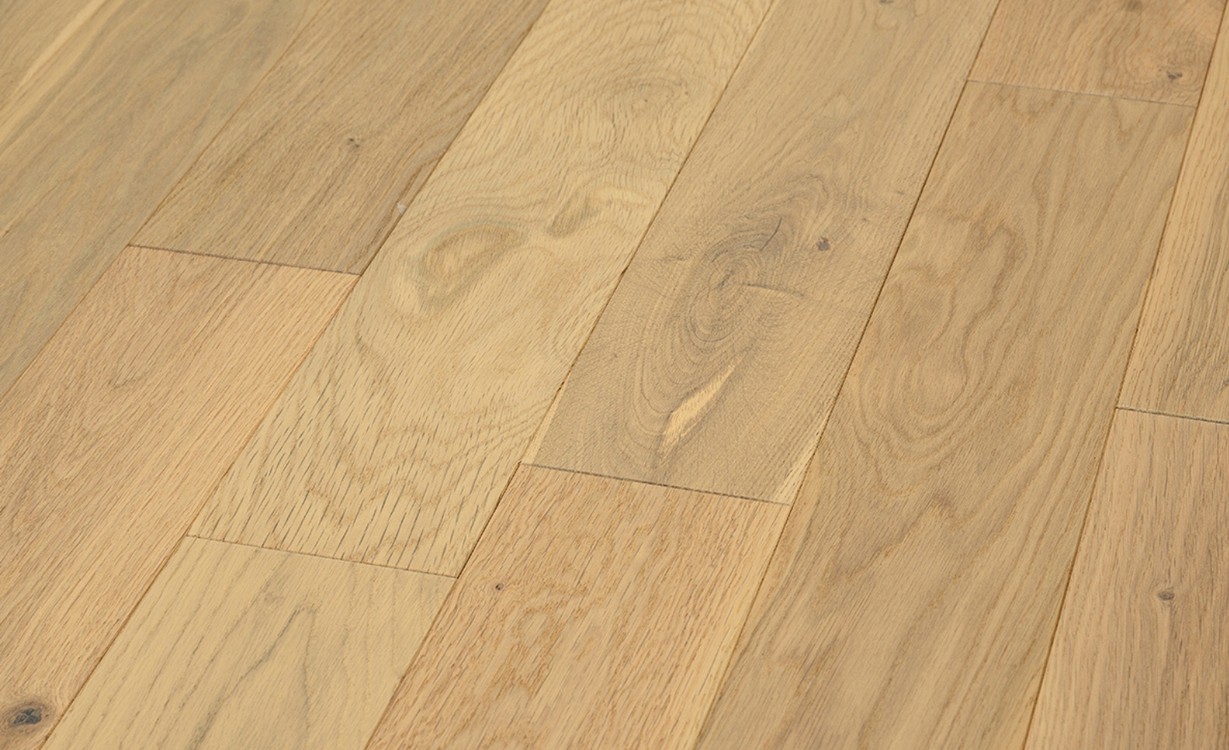 Parquet massif ROYAUME 125 CHENE AUTHENTIQUE, chêne naturel, verni, larg. 12.50 cm