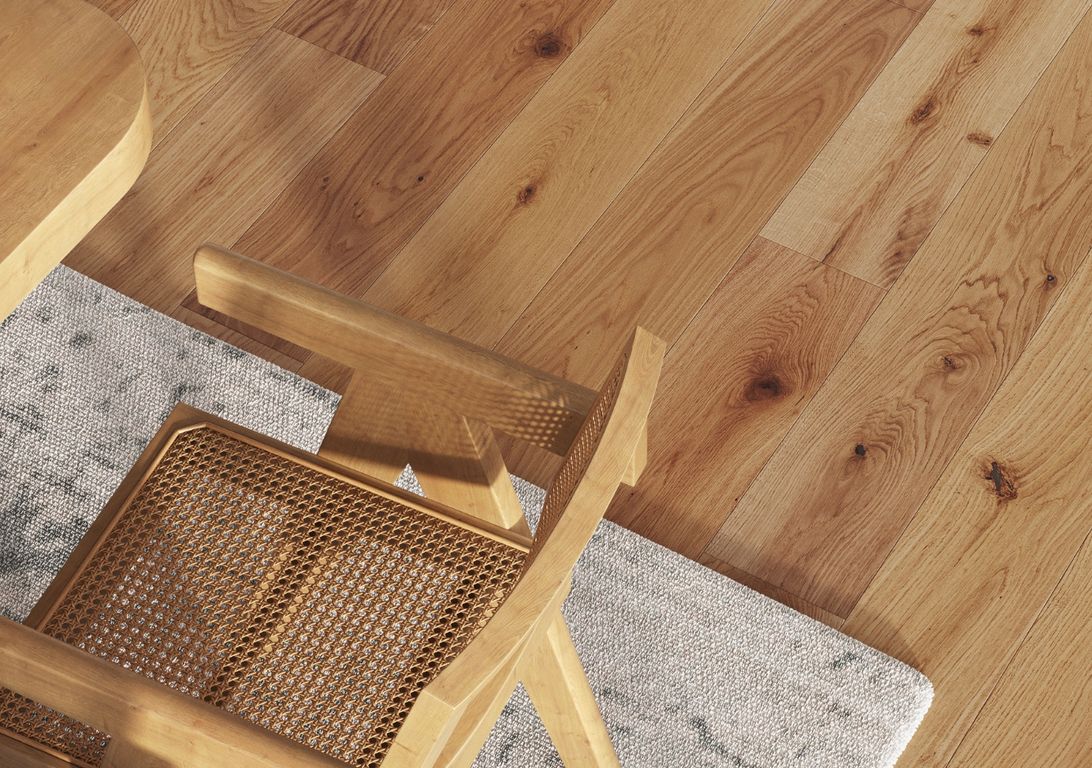 Parquet contrecollé CHATELET 190 CHENE AUTHENTIQUE, chêne miel, verni, larg. 19.00 cm