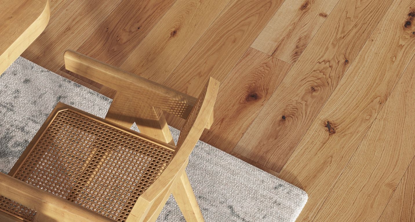 Parquet contrecollé CHATELET 190 CHENE AUTHENTIQUE, chêne miel, verni, larg. 19.00 cm