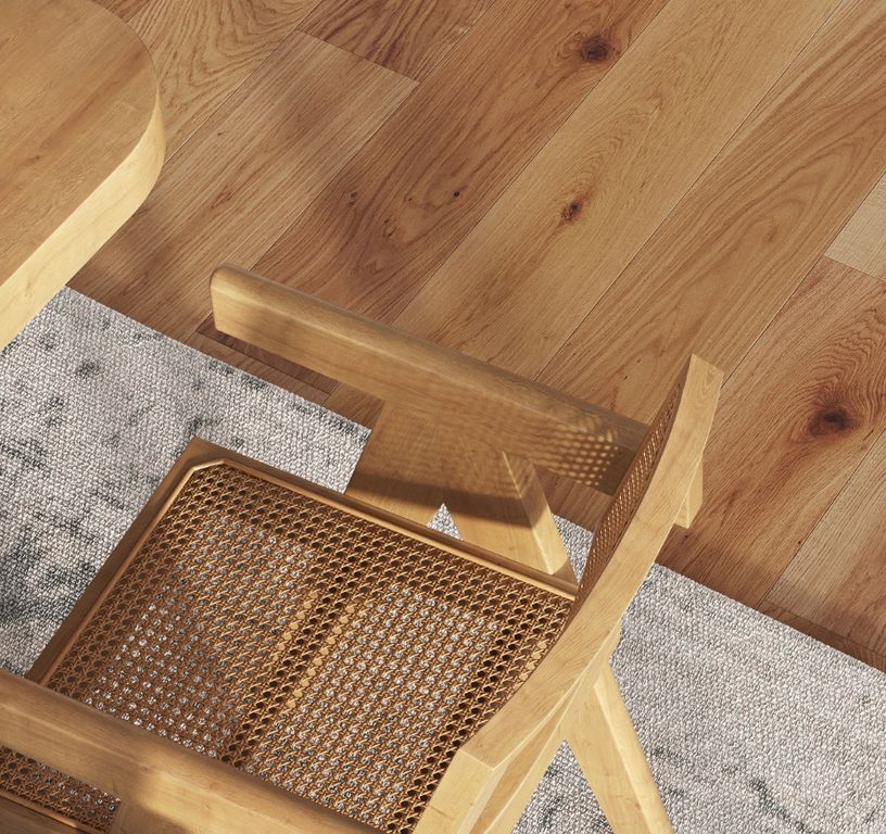 Parquet contrecollé CHATELET 190 CHENE AUTHENTIQUE, chêne miel, verni, larg. 19.00 cm