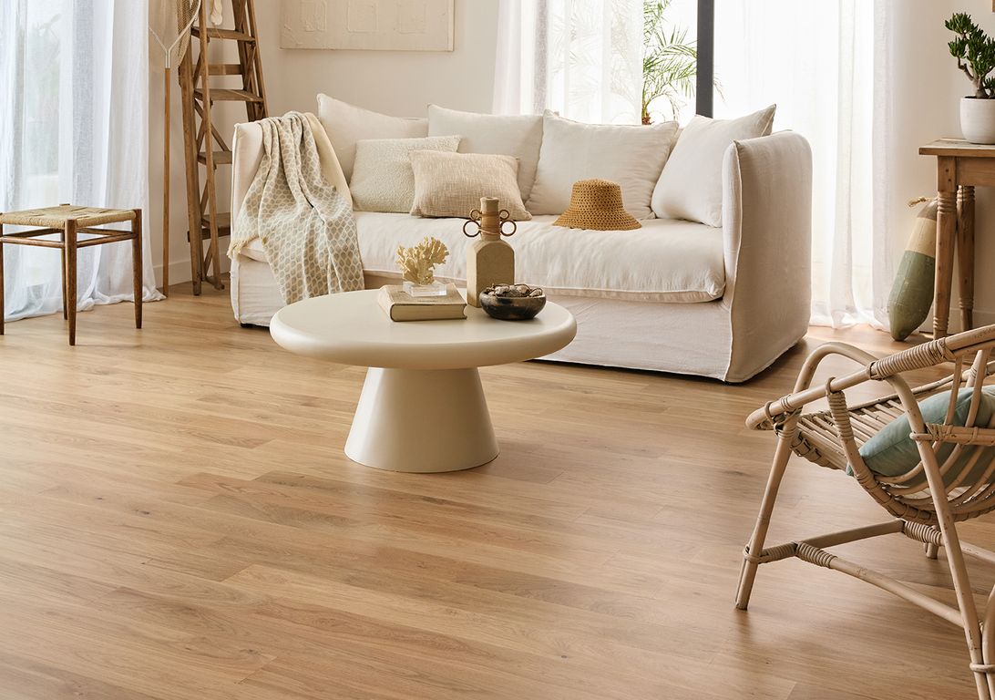 Parquet contrecollé PALAIS 110 CHENE AUTHENTIQUE, chêne blanc, verni, larg. 11.00 cm