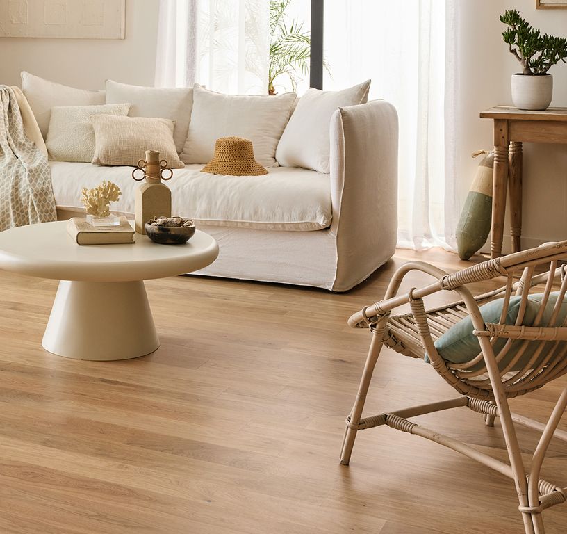 Parquet contrecollé PALAIS 110 CHENE AUTHENTIQUE, chêne blanc, verni, larg. 11.00 cm