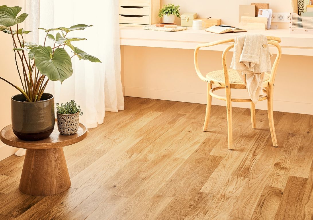 Parquet contrecollé PALAIS 110 CHENE AUTHENTIQUE, chêne naturel, verni, larg. 11.00 cm