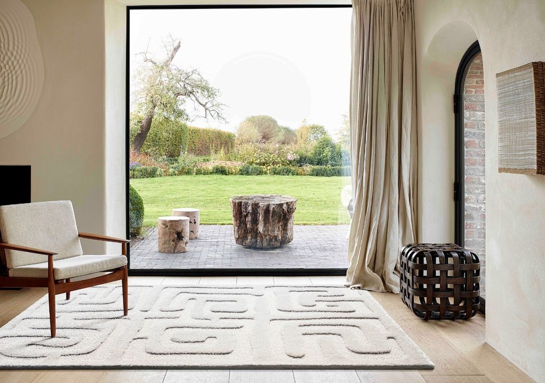 Tapis ALBANE , géométrique  Ecru