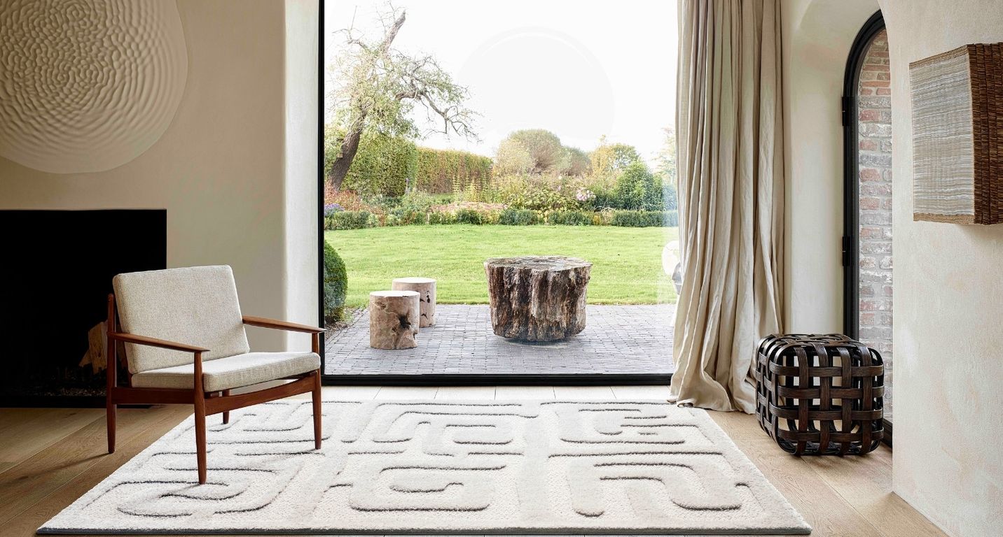 Tapis ALBANE , géométrique  Ecru