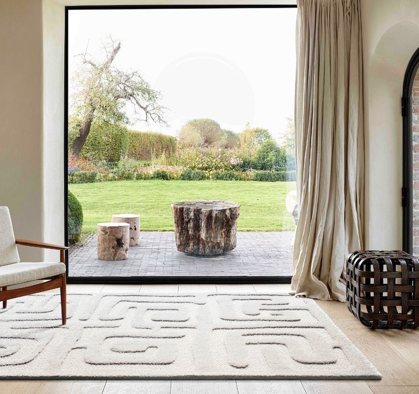 Tapis ALBANE , géométrique  Ecru