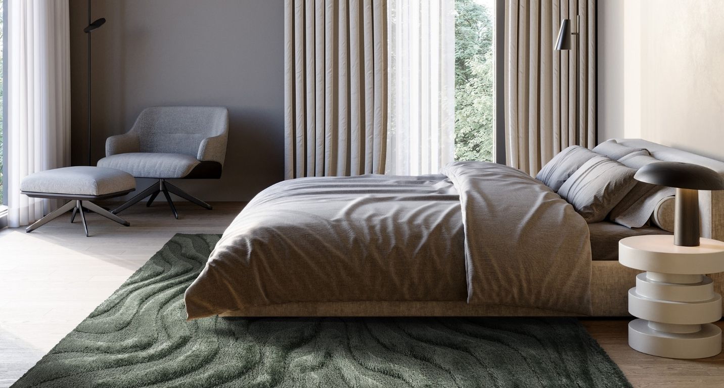 Tapis ALMA , géométrique  Vert