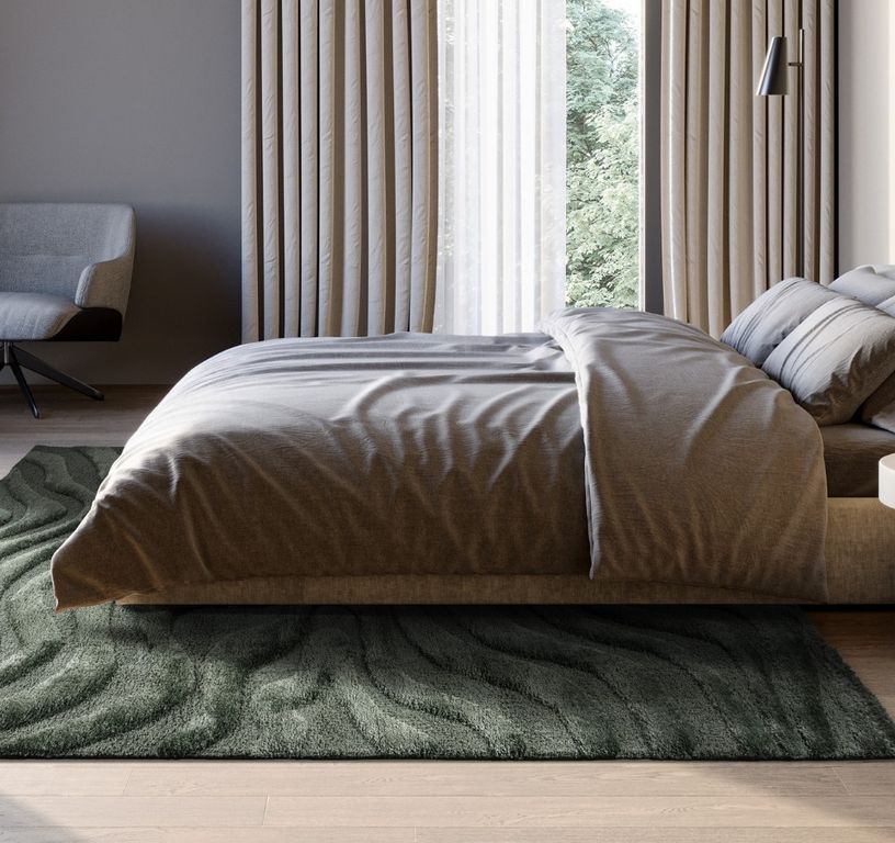 Tapis ALMA , géométrique  Vert