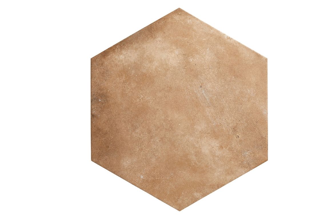 Carrelage HEX TERRA, aspect pierre terracotta, dim 56.00 x 48.00 cm