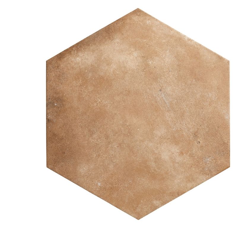 Carrelage HEX TERRA, aspect pierre terracotta, dim 56.00 x 48.00 cm
