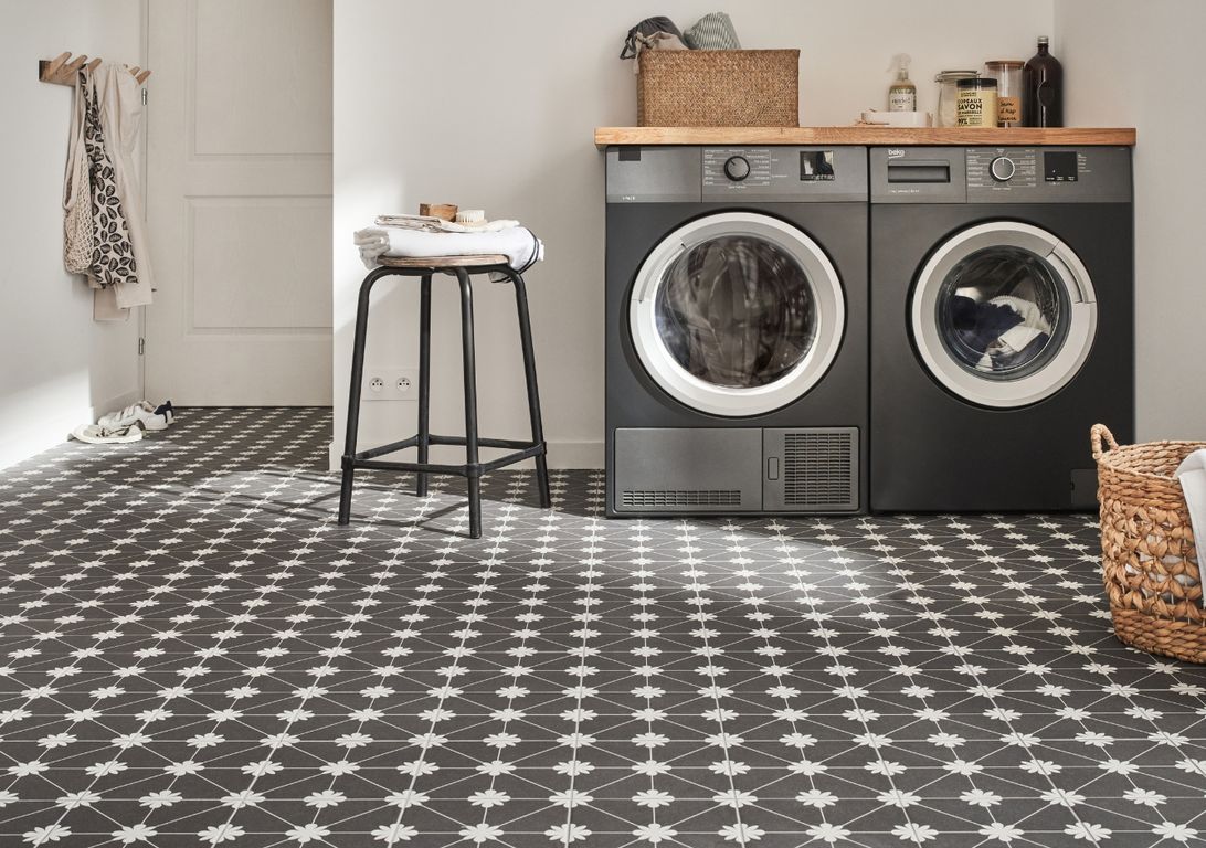 Carrelage GALON, aspect carreau ciment anthracite, dim 20.00 x 20.00 cm