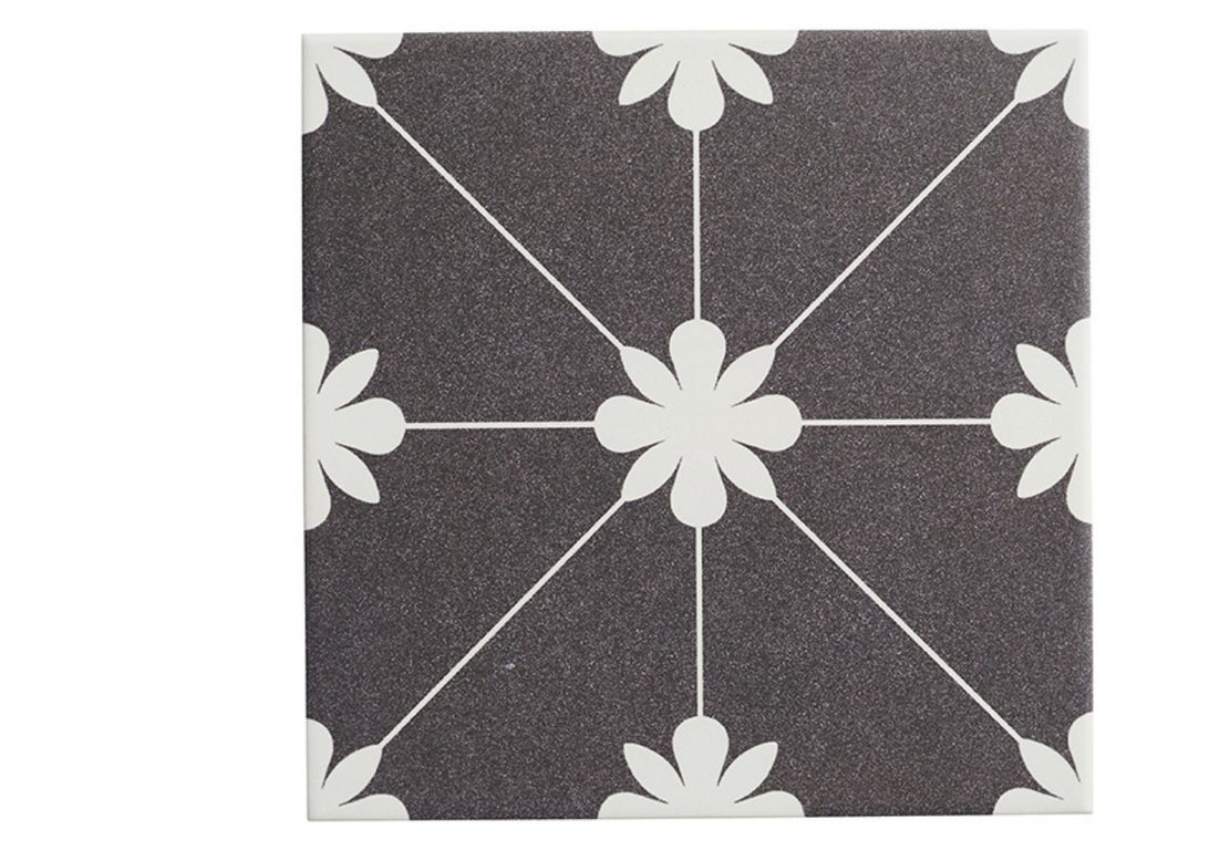 Carrelage GALON, aspect carreau ciment anthracite, dim 20.00 x 20.00 cm