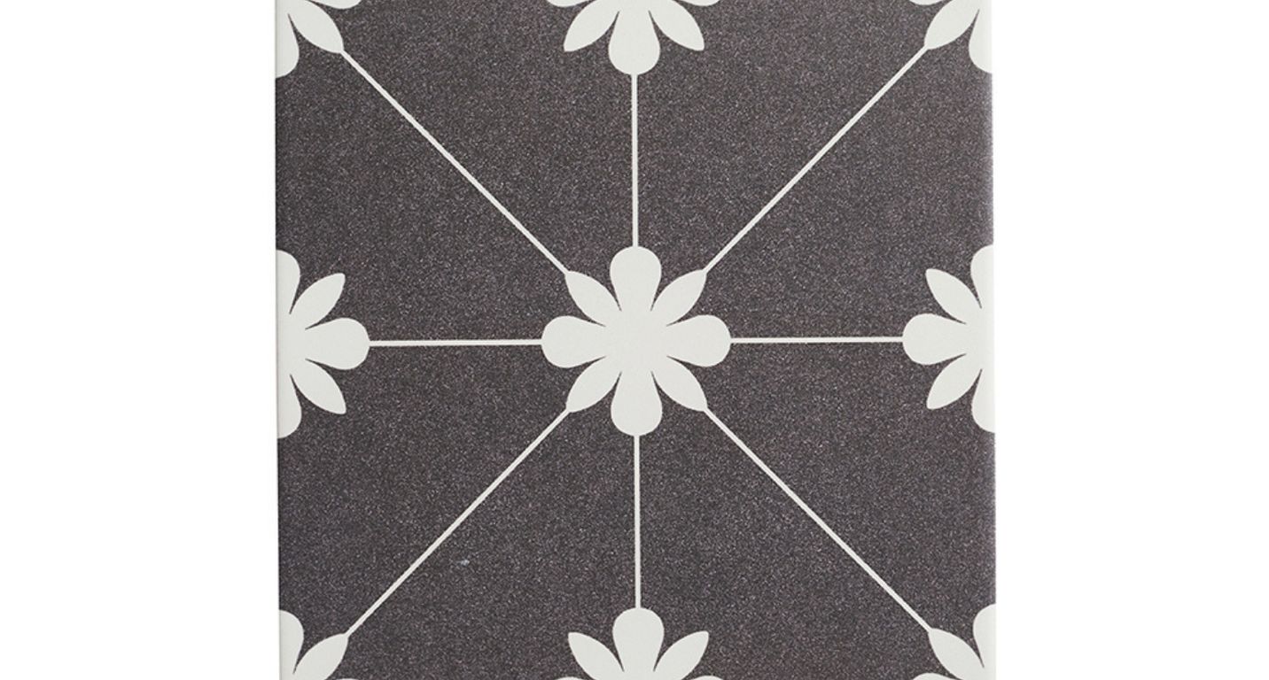 Carrelage GALON, aspect carreau ciment anthracite, dim 20.00 x 20.00 cm