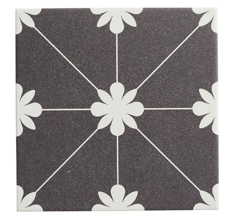 Carrelage GALON, aspect carreau ciment anthracite, dim 20.00 x 20.00 cm
