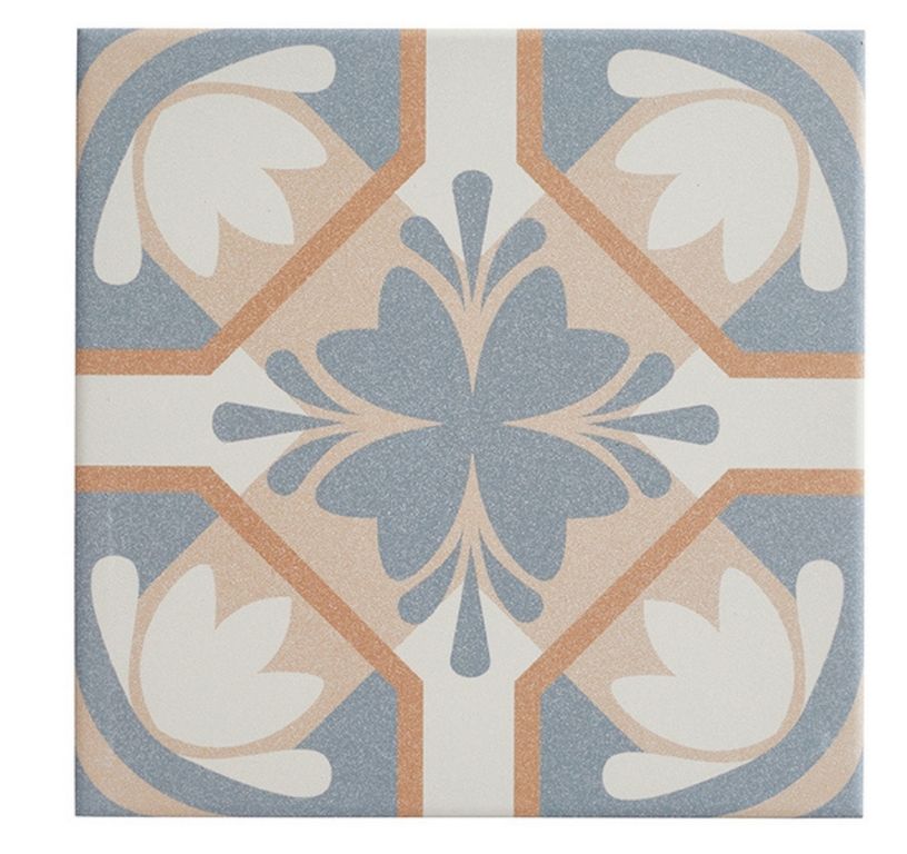 Carrelage FIORE, aspect carreau ciment multicolore, dim 20.00 x 20.00 cm