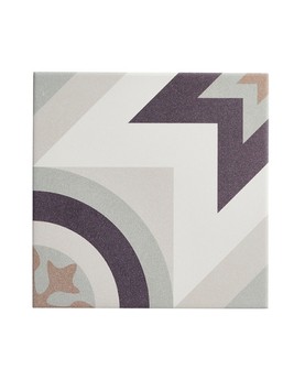 Carrelage PUZZ, aspect carreau ciment multicolore, dim 20.00 x 20.00 cm