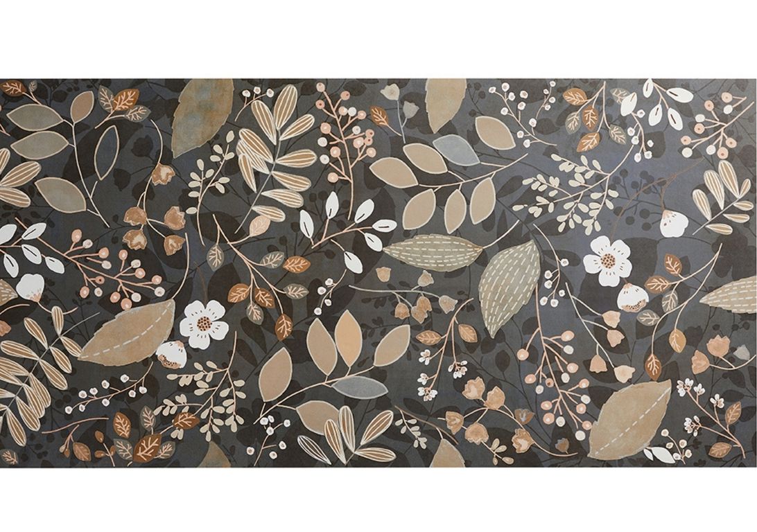 Carrelage FLOWER GREEN, faïence decor, dim 60.00 x 120.00 cm