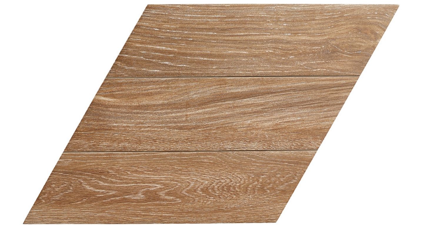 Carrelage CHEVRON, aspect bois noisette, dim 40.00 x 70.00 cm