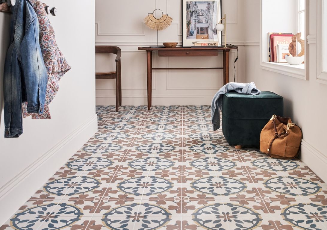 Carrelage RETRO, aspect carreau ciment beige, dim 20.00 x 20.00 cm