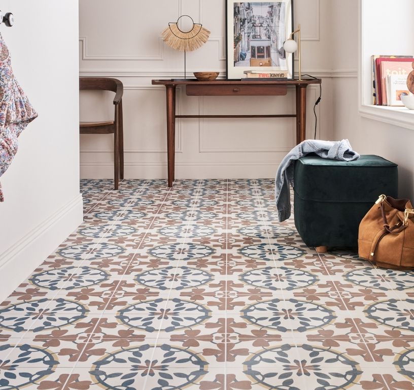 Carrelage RETRO, aspect carreau ciment beige, dim 20.00 x 20.00 cm