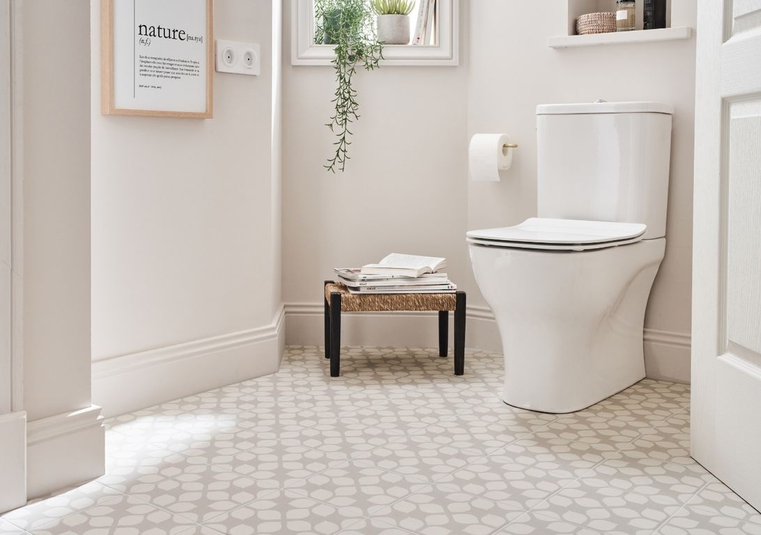 Carrelage PETALE, aspect carreau ciment gris, dim 20.00 x 20.00 cm