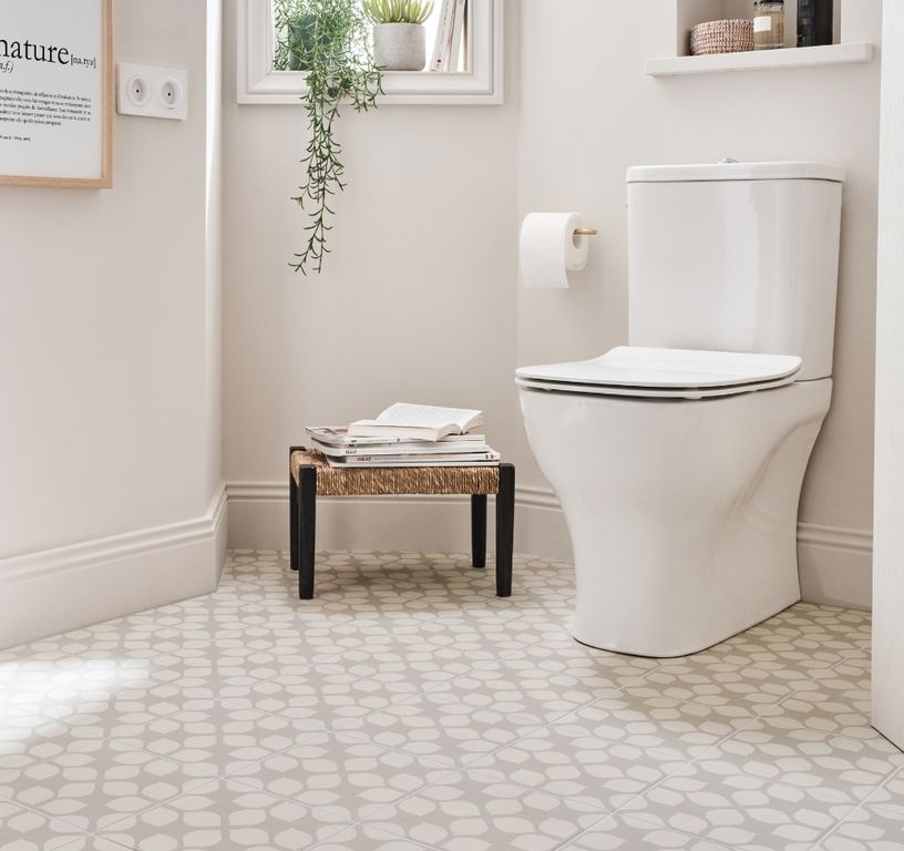 Carrelage PETALE, aspect carreau ciment gris, dim 20.00 x 20.00 cm