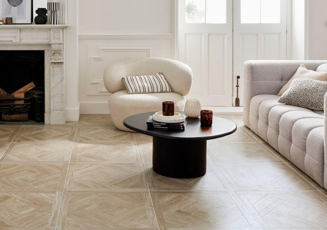 Carrelage HAUSSMANN, aspect bois clair, dim 61.00 x 61.00 cm