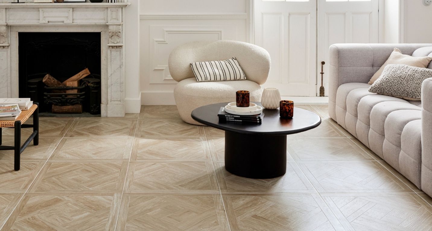 Carrelage HAUSSMANN, aspect bois clair, dim 61.00 x 61.00 cm